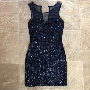 Navy Bodycon With Sequins